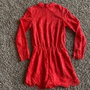 High Neck Lace Romper